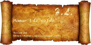 Hamar László névjegykártya