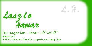 laszlo hamar business card